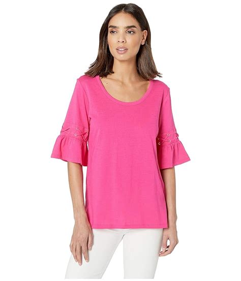 michael kors pink black tee|michael kors tees for women.